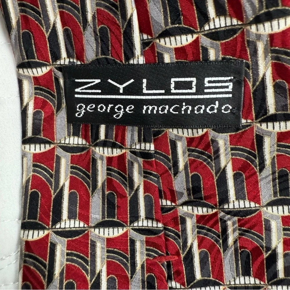 Zylos George‎ Machado Silk Set of 4 Ties Black, Red, Gold Patterns Men's EUC